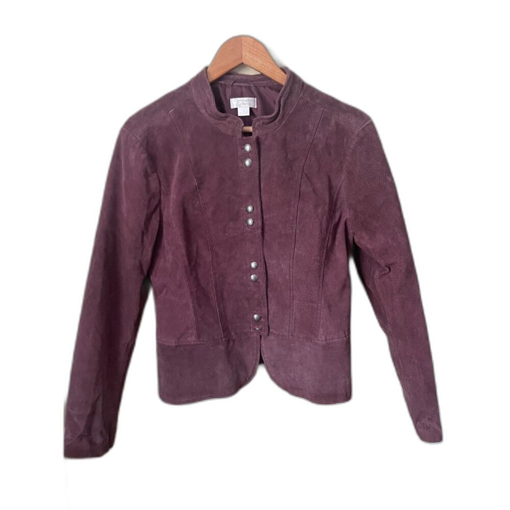 Christopher & Banks purple suede jacket size medium